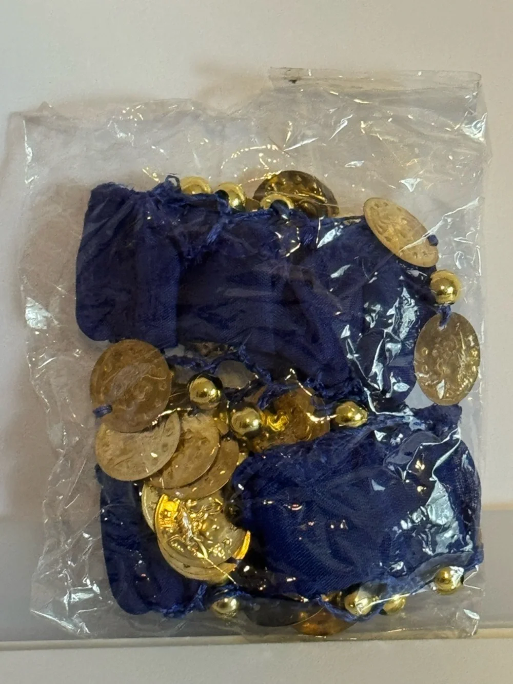 Belly Dancing pair of Wrap Bracelets with Gold Coin Charms